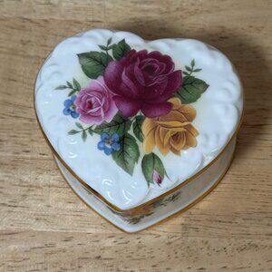 Heart Shaped Porcelain Trinket Dish - Sheltonian China - English Bone China